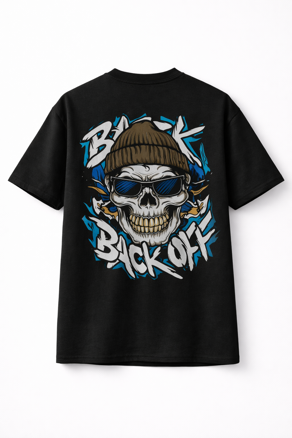 Backoff Oversized Drop Shoulder Black T-Shirt