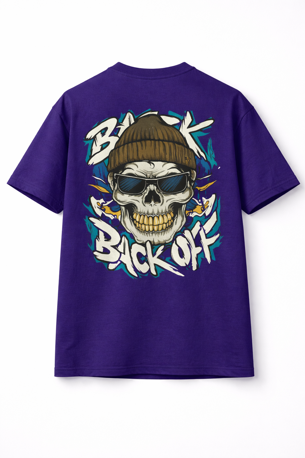 Backoff Oversized Drop Shoulder Blue T-Shirt