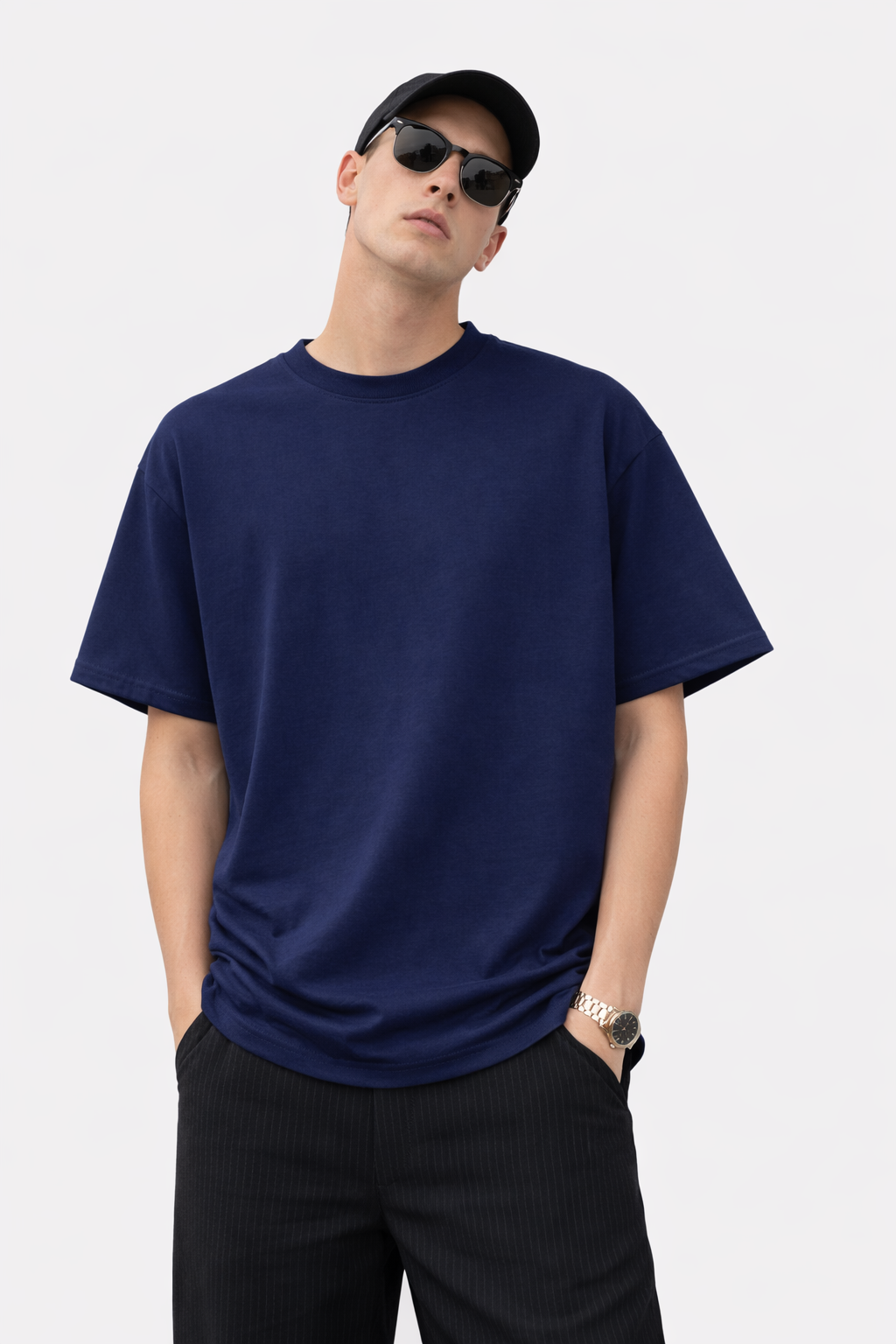 Men’s Plain Cotton T-Shirt | Premium Casual & Streetwear Drop Shoulder| 240 GSM