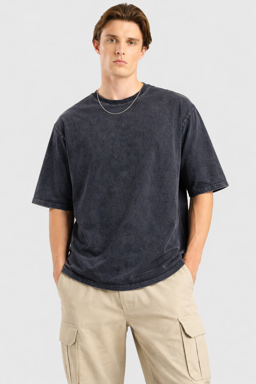 EZCOUTURE Charcoal Acid wash T-Shirt for Men | Premium Cotton Streetwear Tee