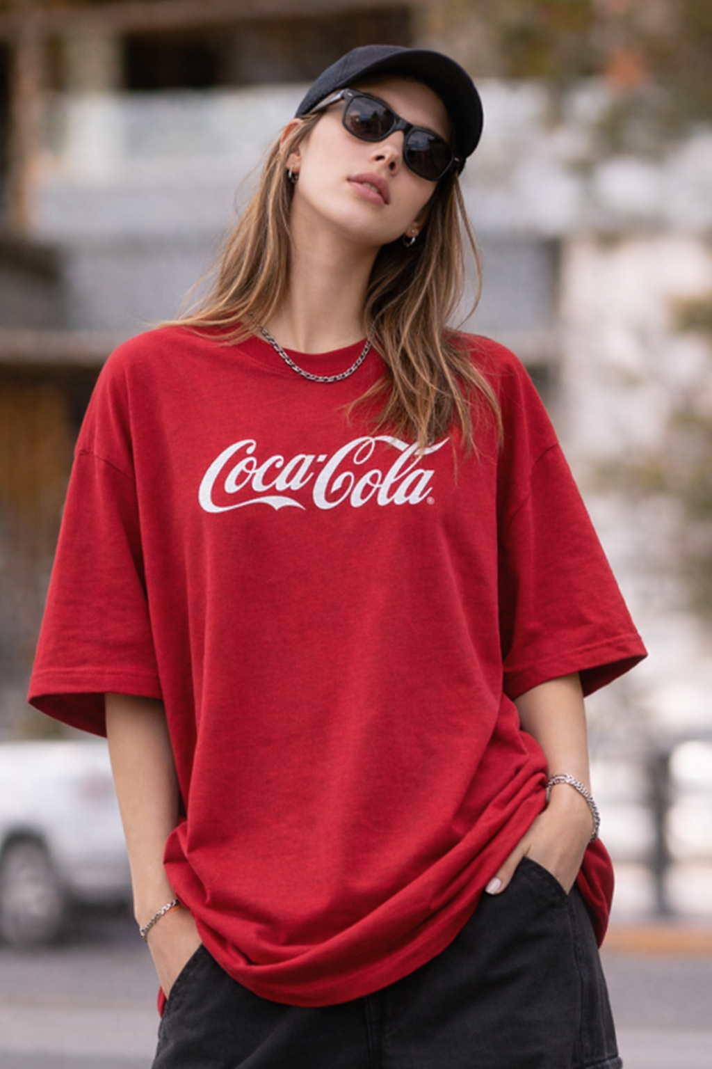 Women's Oversized Red Coca-Cola T-Shirt