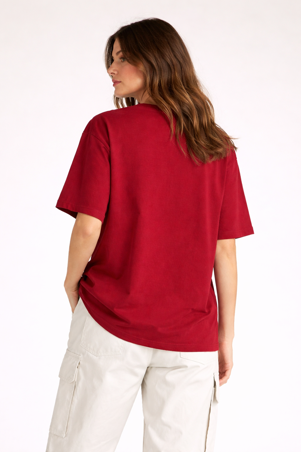 Daisy Flower Maroon T-Shirt for Women – Aesthetic Cotton Tee