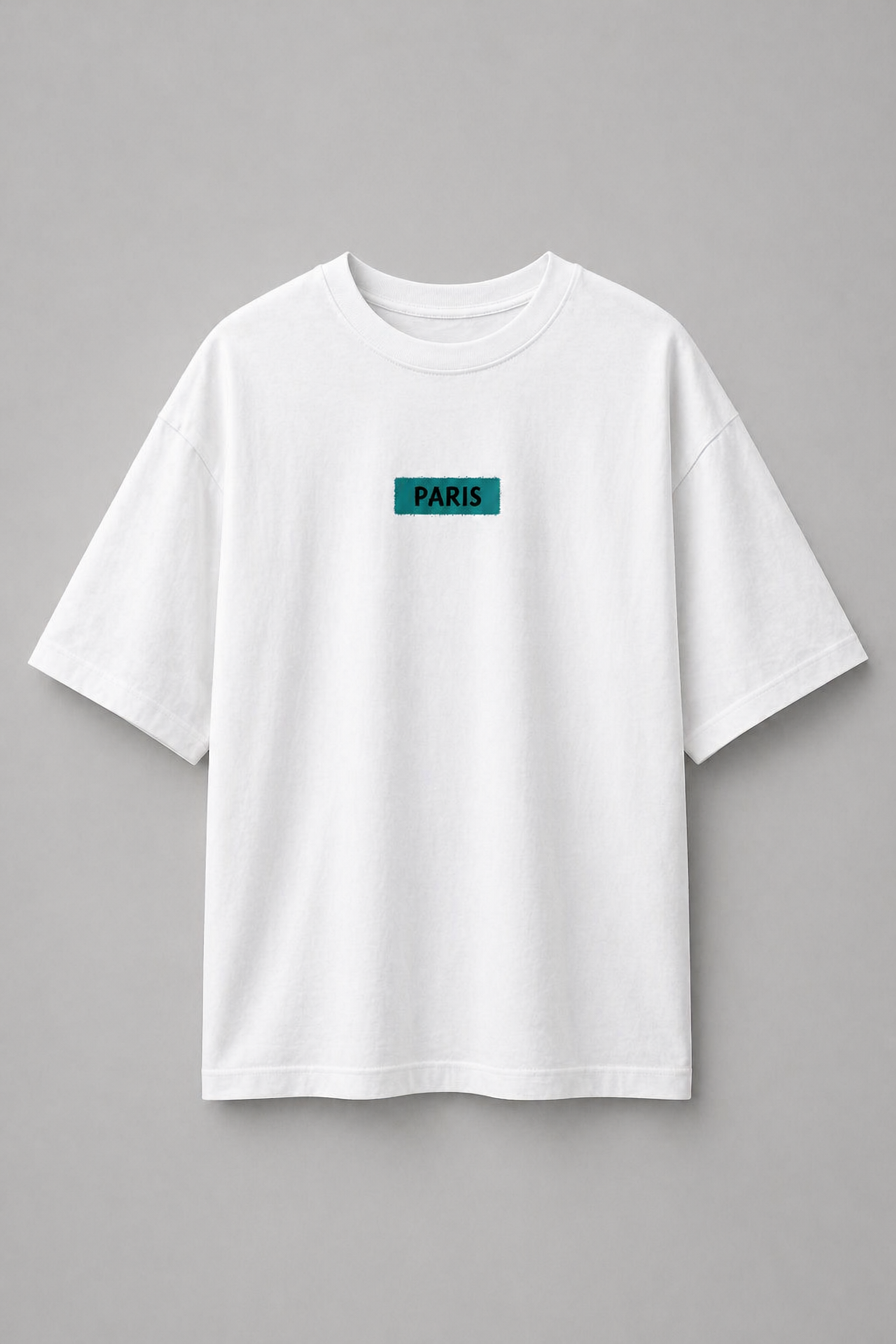 Men’s White Oversized Drop Shoulder T-Shirt – Paris Graphic Back Print | EZCOUTURE Streetwear Tee