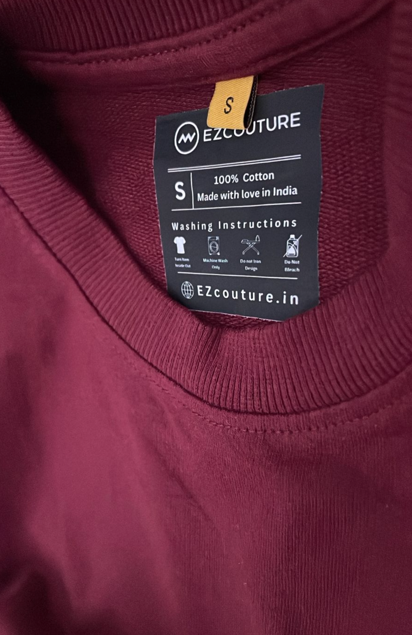 EZCOUTURE T-Shirt Toy Dollar Teddy | Wine | 240 GSM