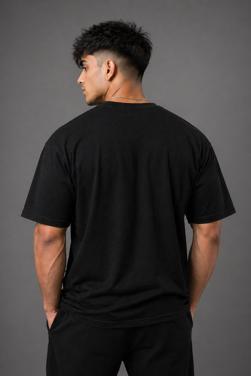 EZCOUTURE Black “DARK” Toothless Dragon Graphic Unisex T-Shirt – Drop Shoulder Streetwear Tee