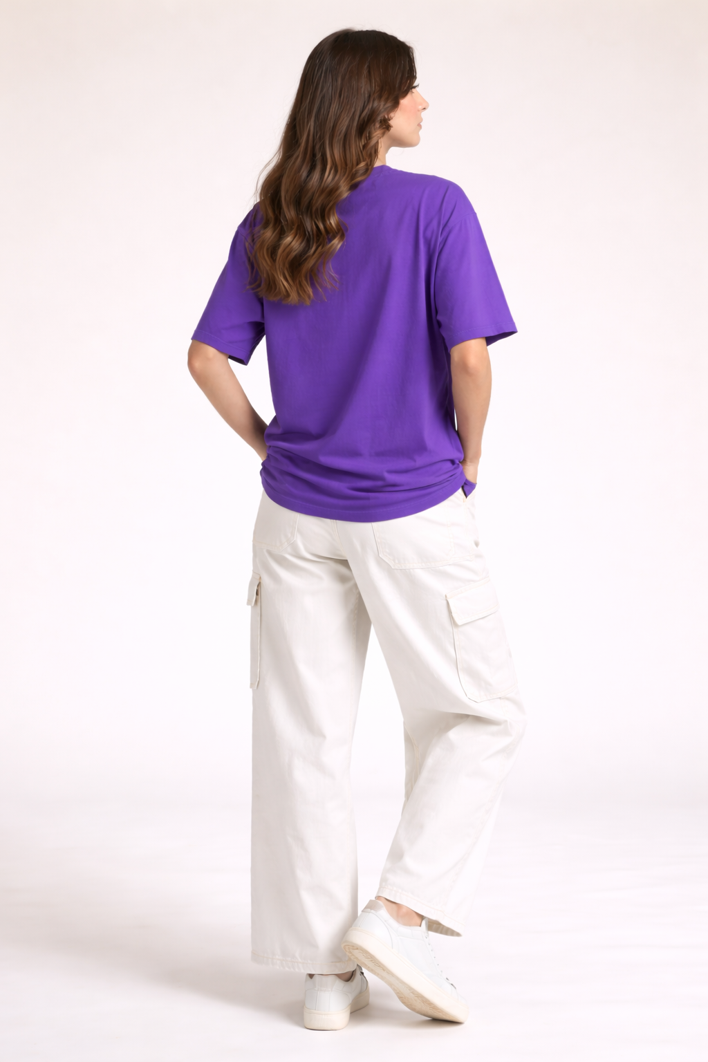 EZCOUTURE Purple Blossom T-Shirt Girl white flower