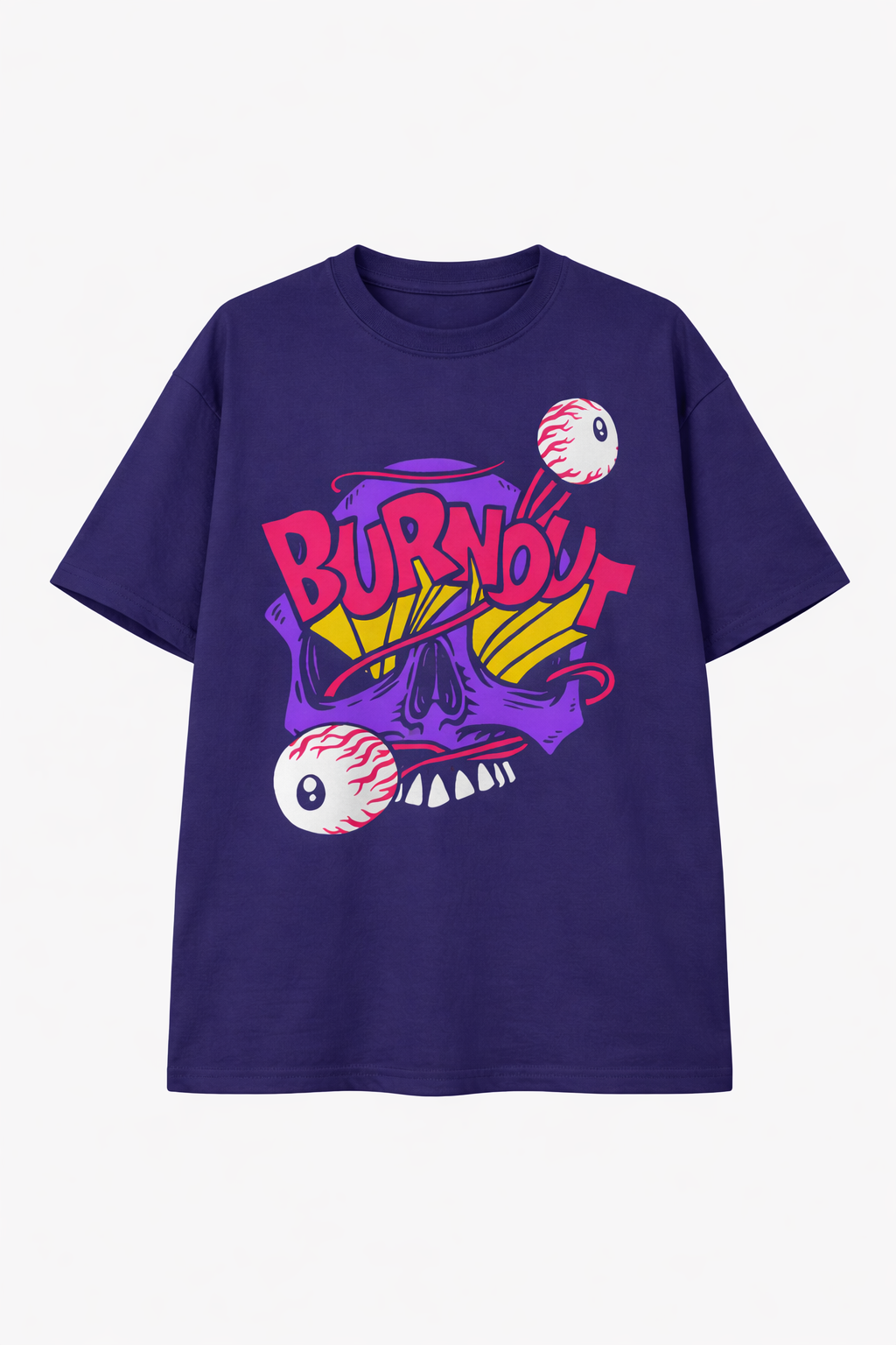 Burnout Oversized Drop Shoulder Blue T-Shirt Girls/Women