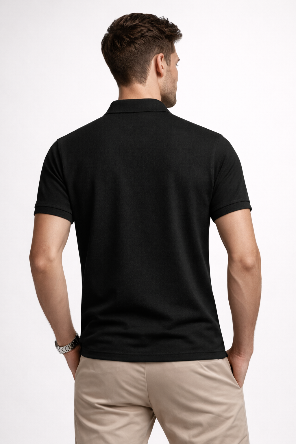 Men’s Classic Polo T-Shirt Black – Premium Smart Casual Wear | 240 GSM