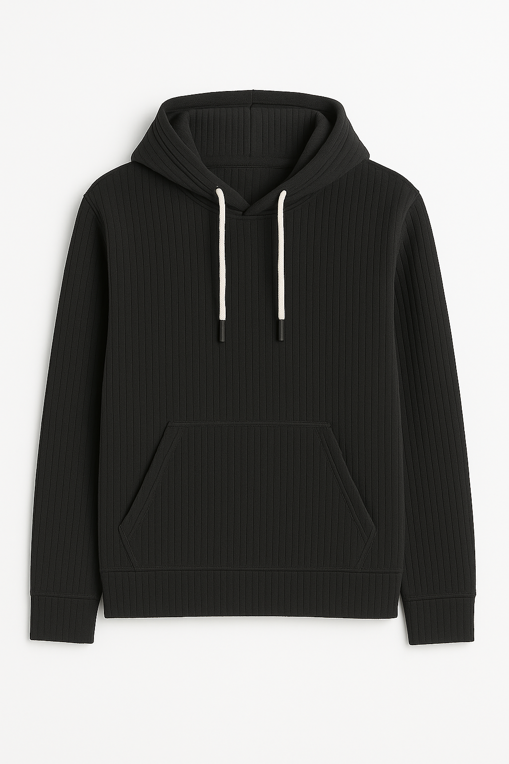 Black Textured Hoodies