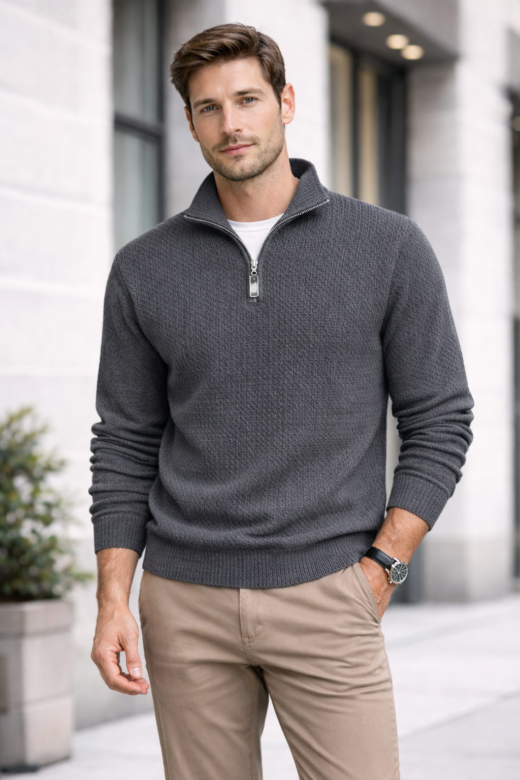 Black Zipper Sweater