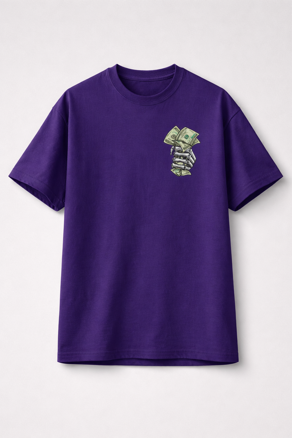 Money Oversized Drop Shoulder Purple T-Shirt