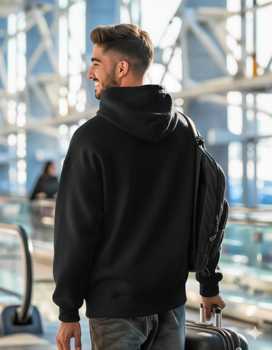 Spiderman Black Oversized Hoodie  - Drop shoulders