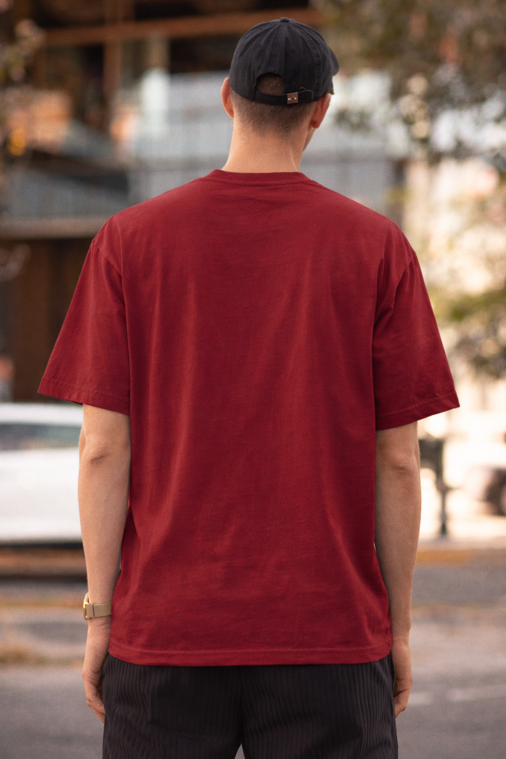 Friends Oversized Drop Shoulder Red T-Shirt