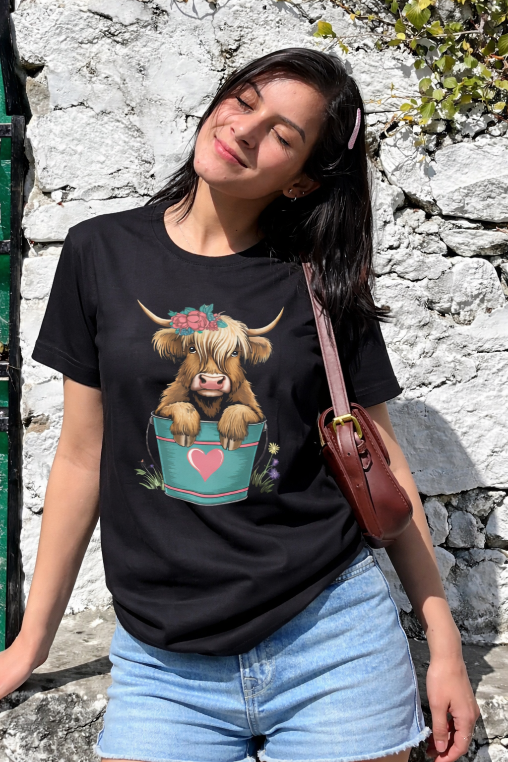 Cow Girl Black T-shirt Girl