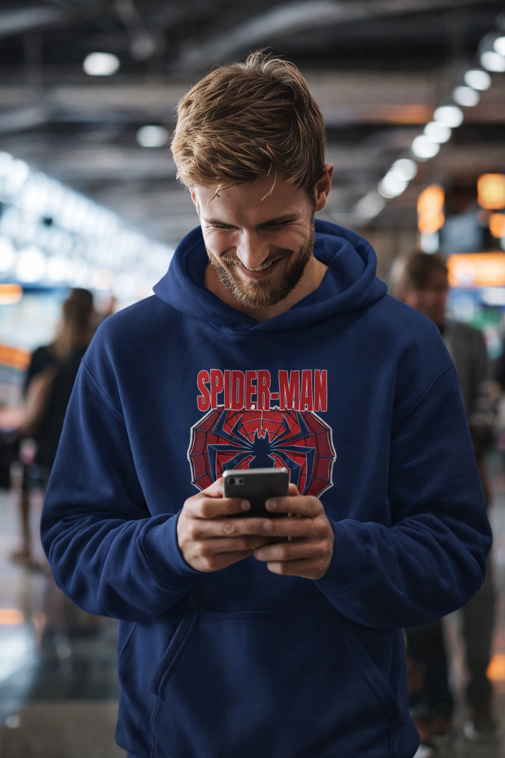 Spiderman Blue Oversized Hoodie  - Drop shoulders