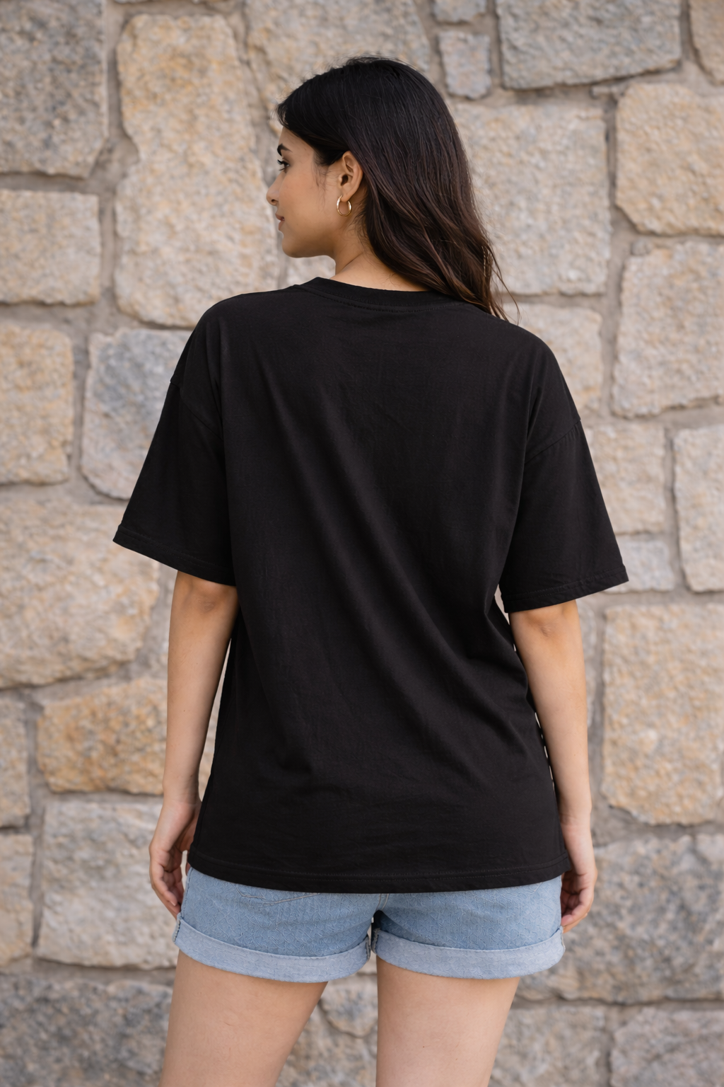 Let me Overthink - Black Oversized T-Shirt for Women