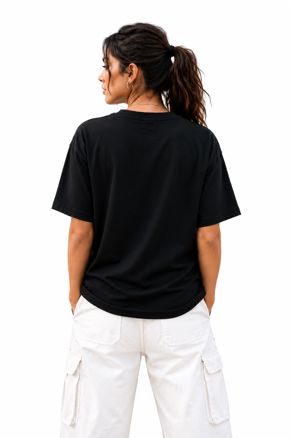 Burnout Black Oversized T-Shirt for Women – Aesthetic Streetwear Tee