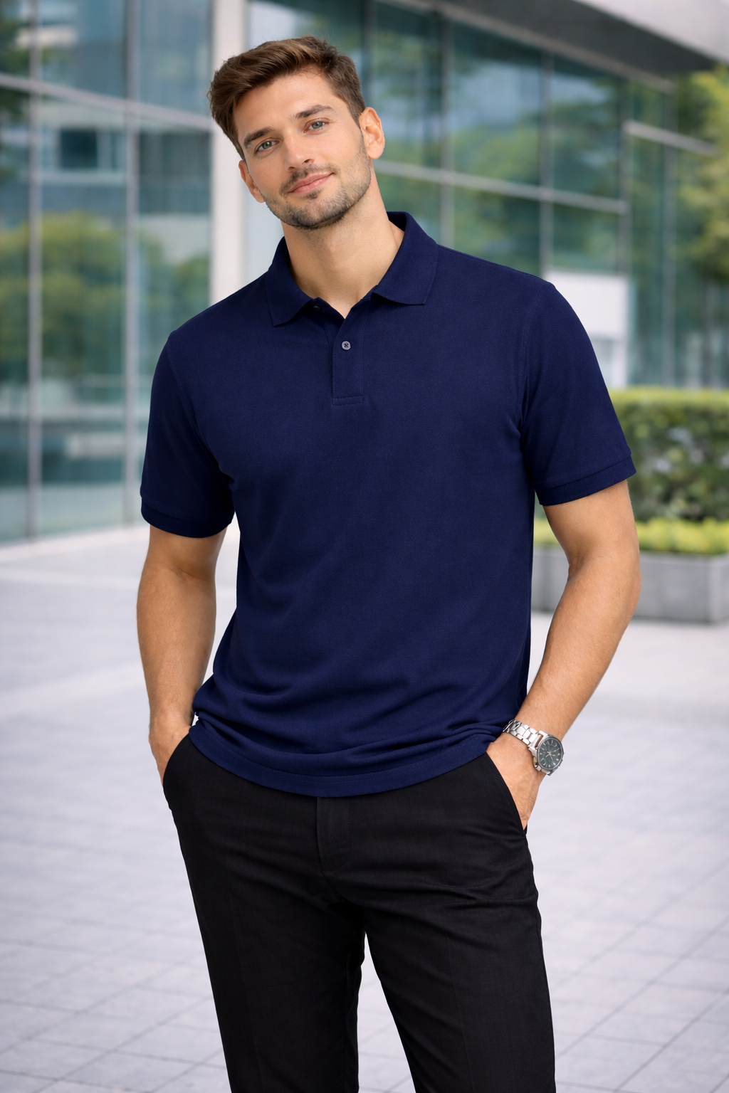 Navy Signature Polo T-Shirt