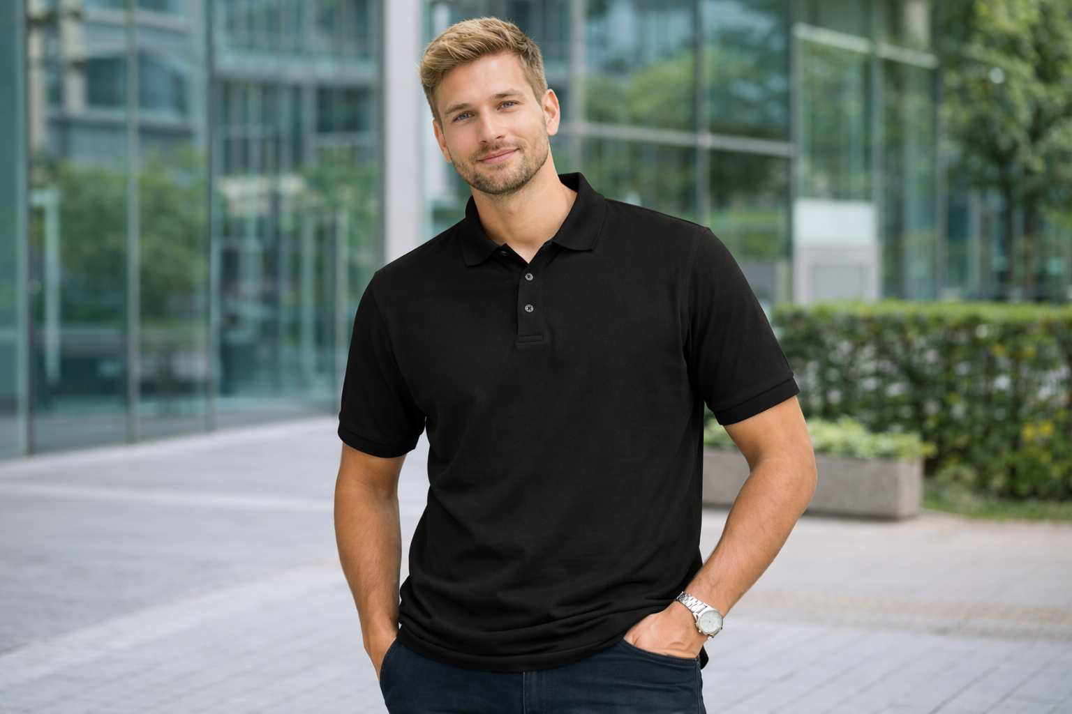 Black Signature Polo T-Shirt