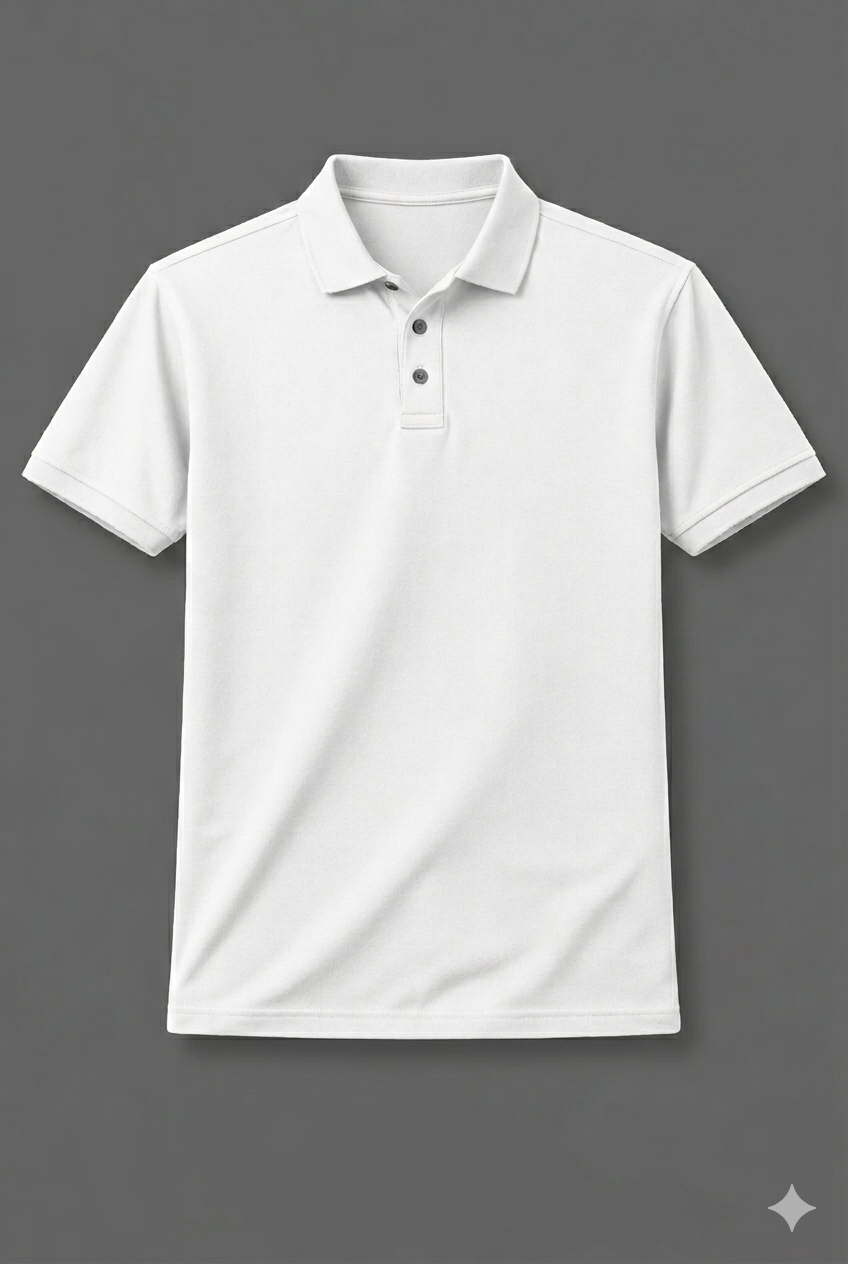Men’s Classic Polo T-Shirt White – Premium Smart Casual Wear | 240 GSM