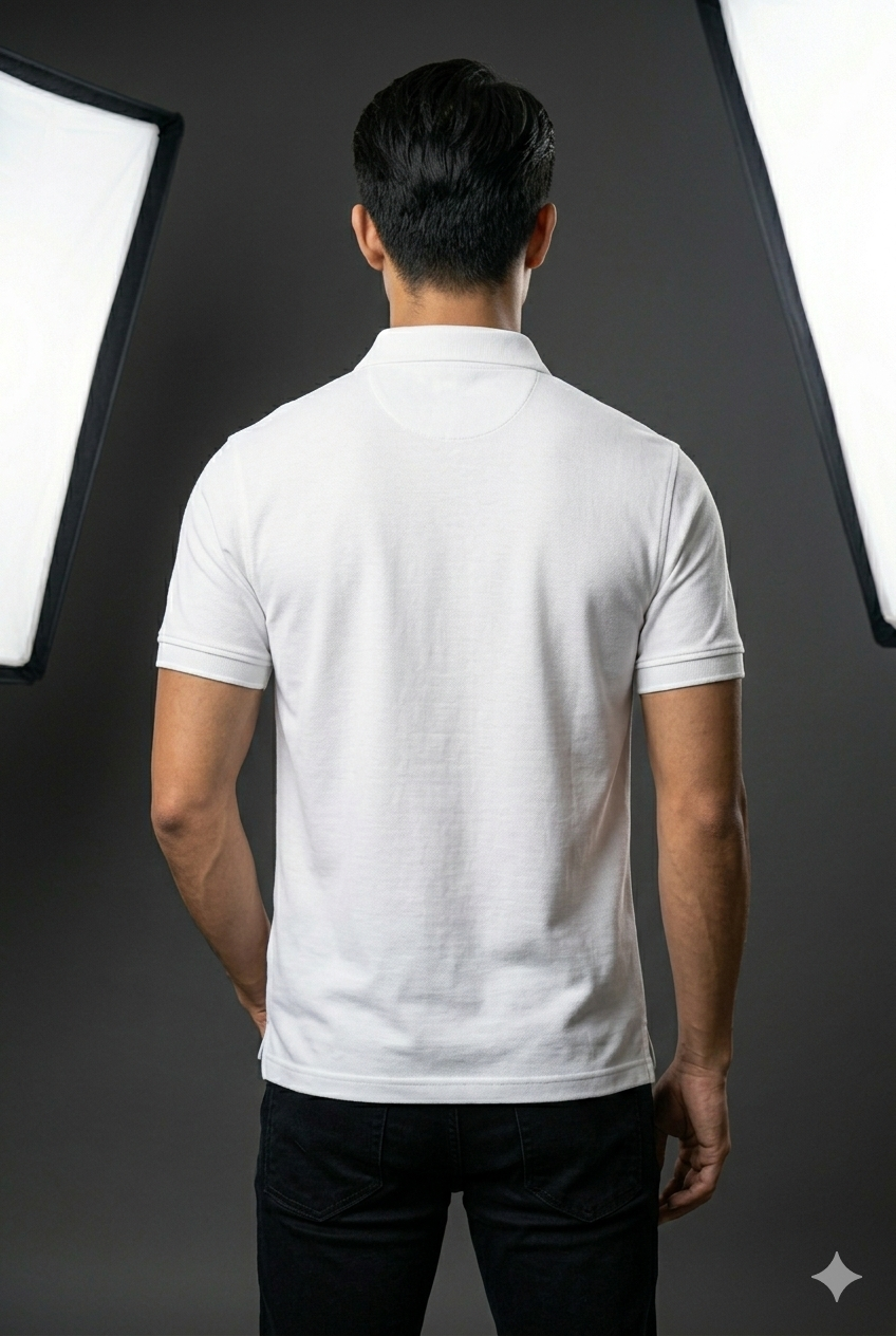 Men’s Classic Polo T-Shirt White – Premium Smart Casual Wear | 240 GSM