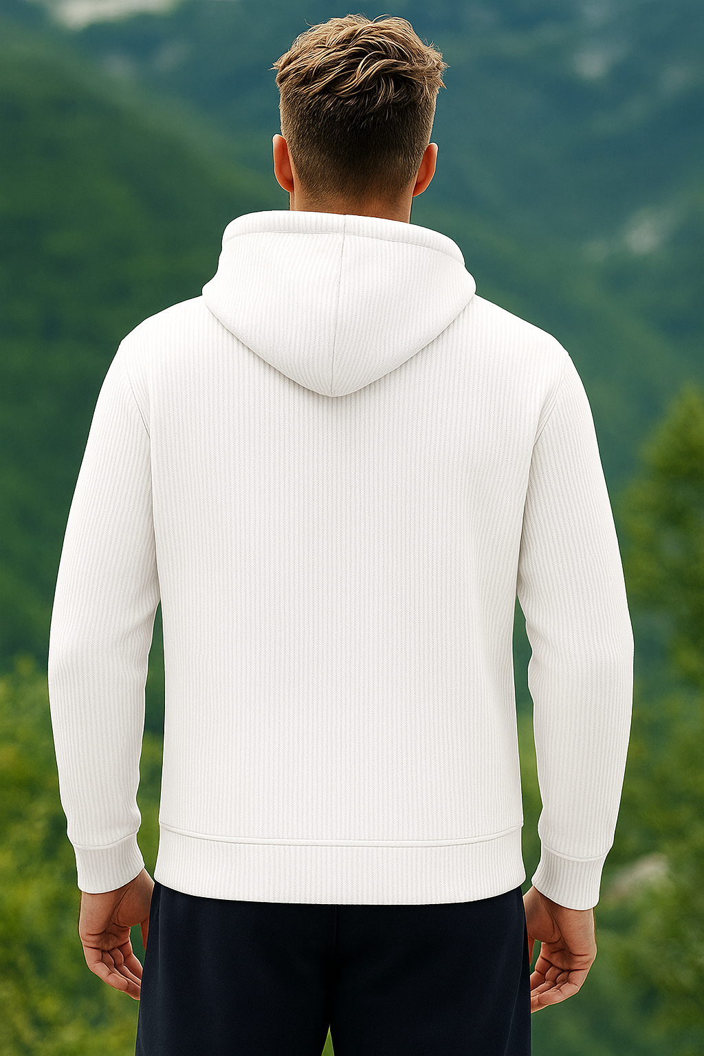 White Textured Hoodies