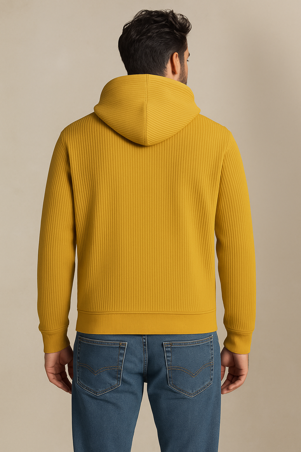 Mustard Yellow Textured Hoodies