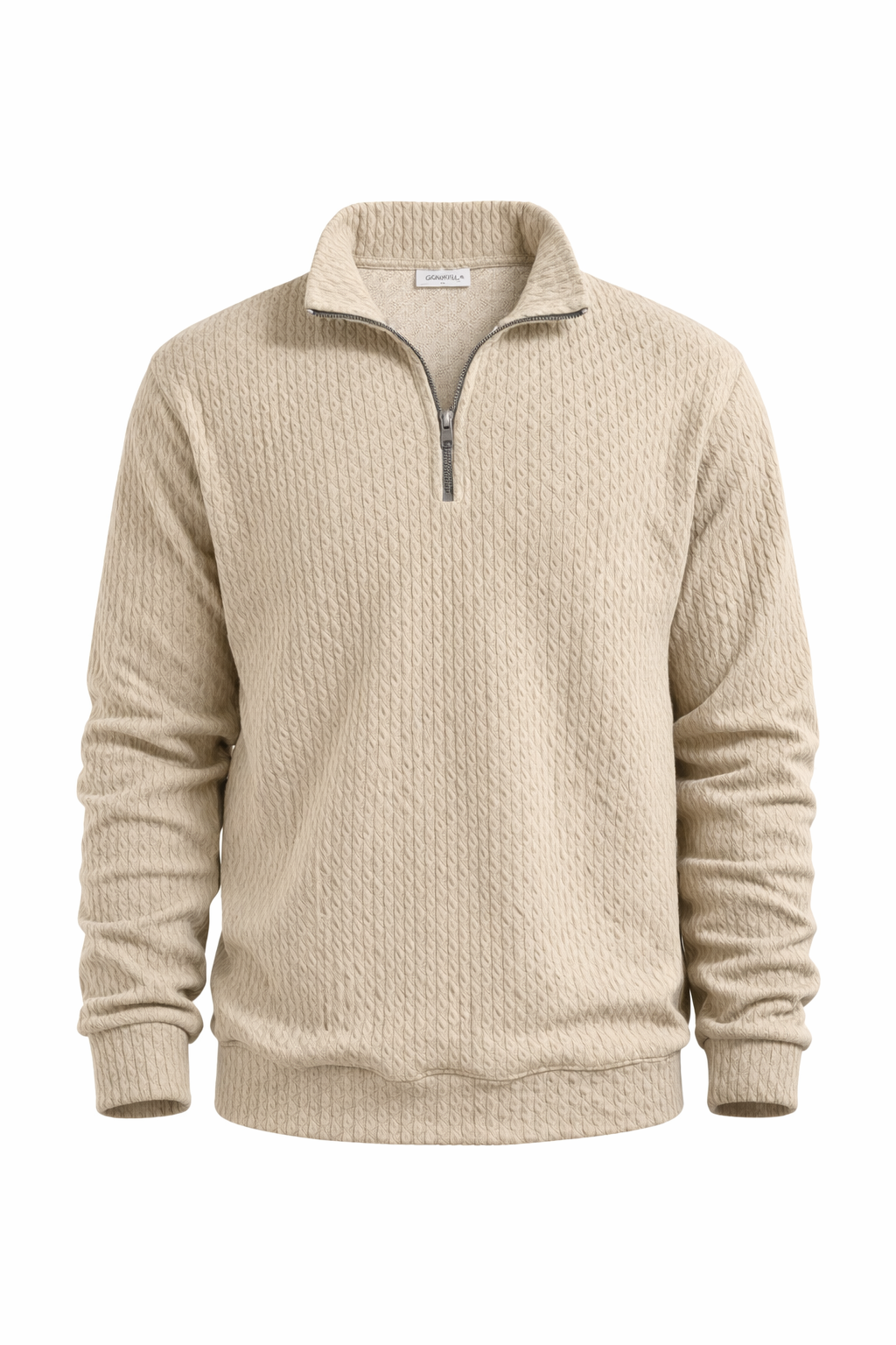 Beige Zipper Sweater