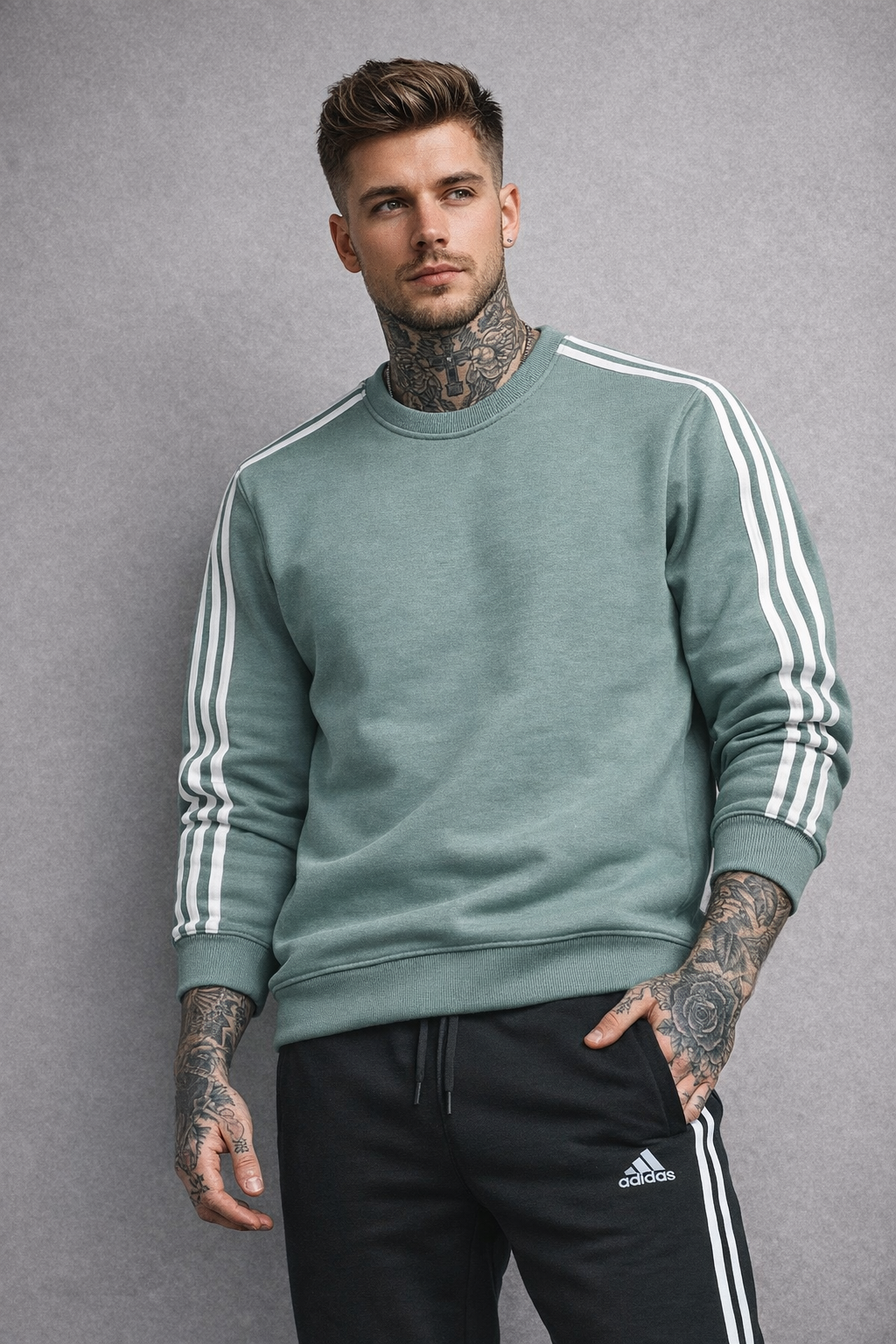 Regular Fit Green Sweatshirt