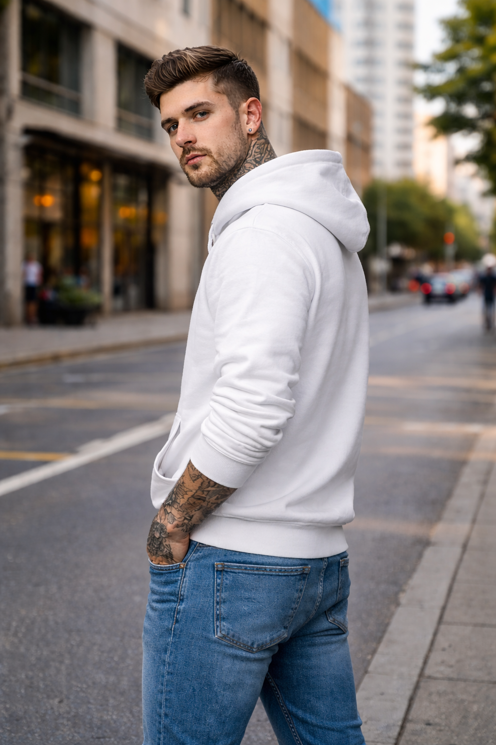 White Oversized Hoodie (GSM - 320/430)