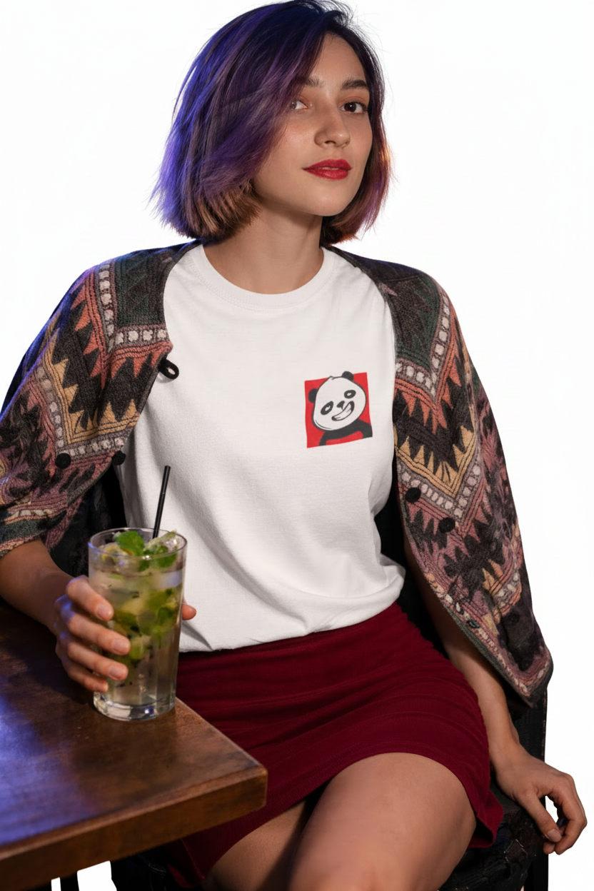 "Mood of the Day" White Panda T-Shirt