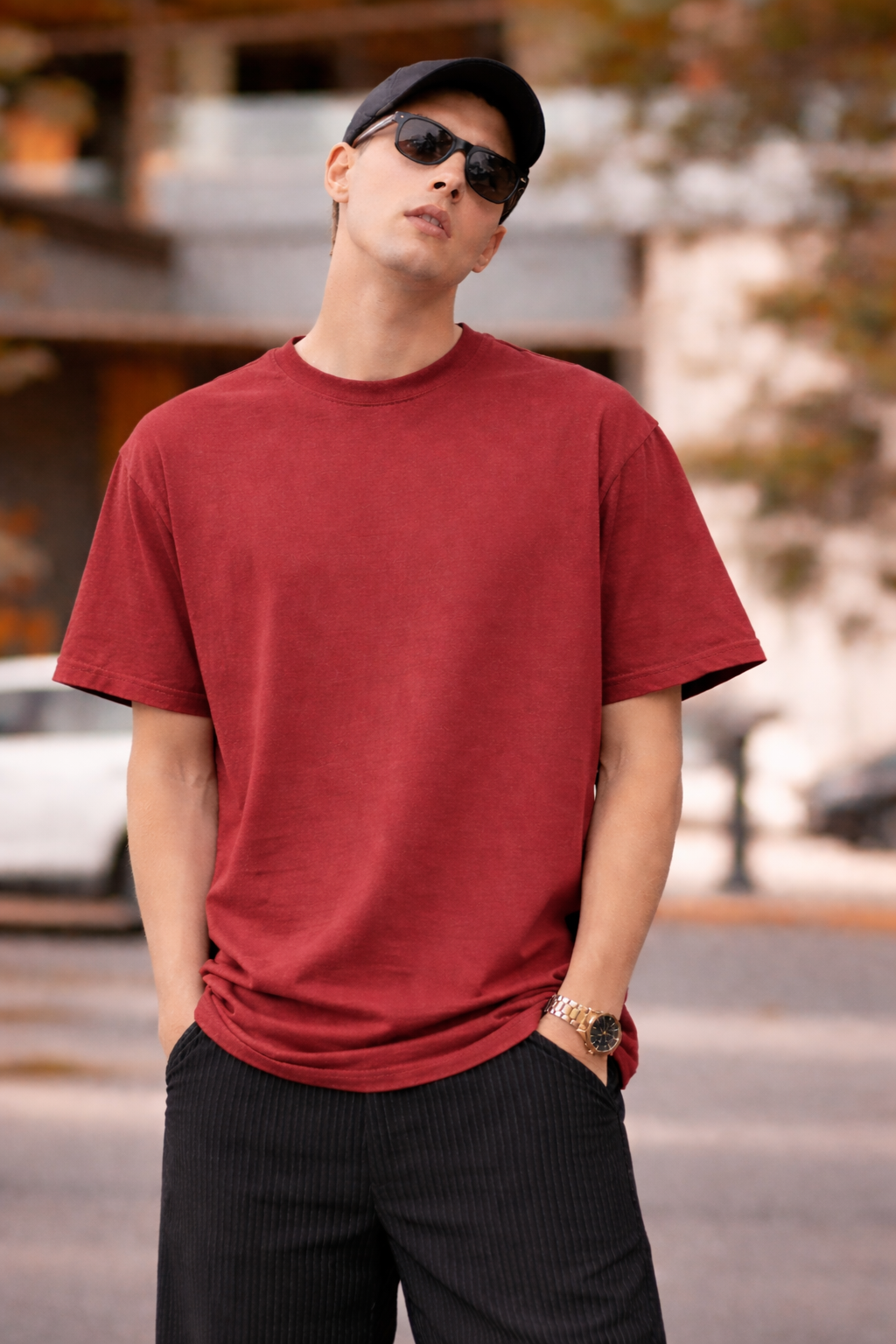 Men’s Plain Cotton T-Shirt | Premium Casual & Streetwear Drop Shoulder| 240 GSM