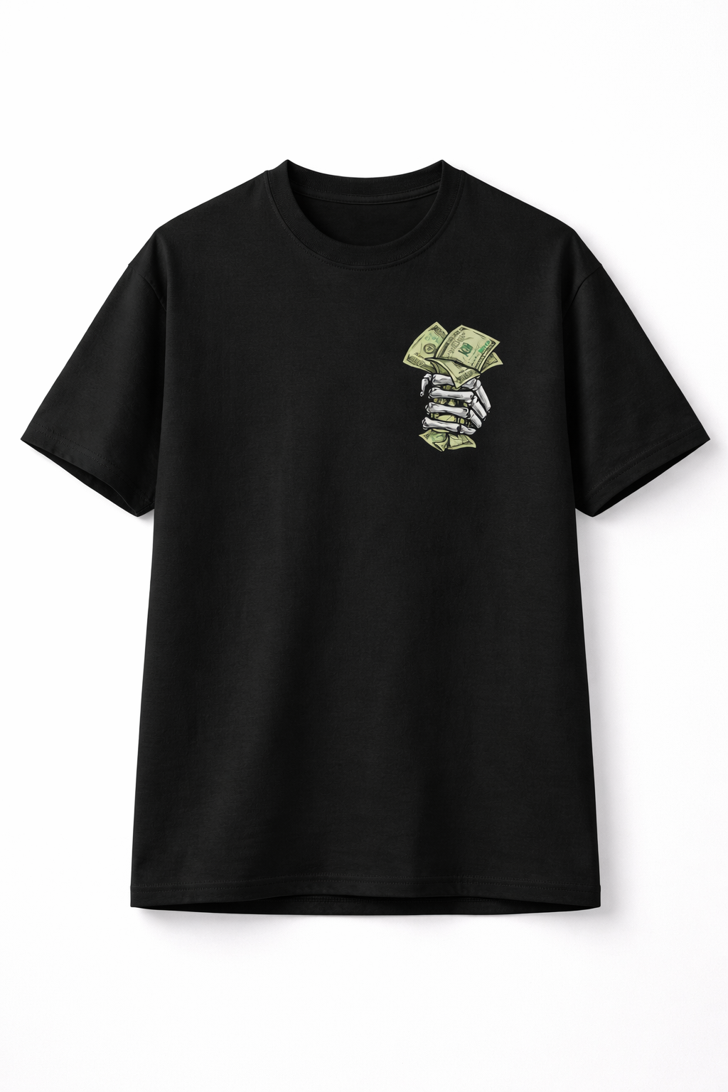 Money Oversized Drop Shoulder Black T-Shirt
