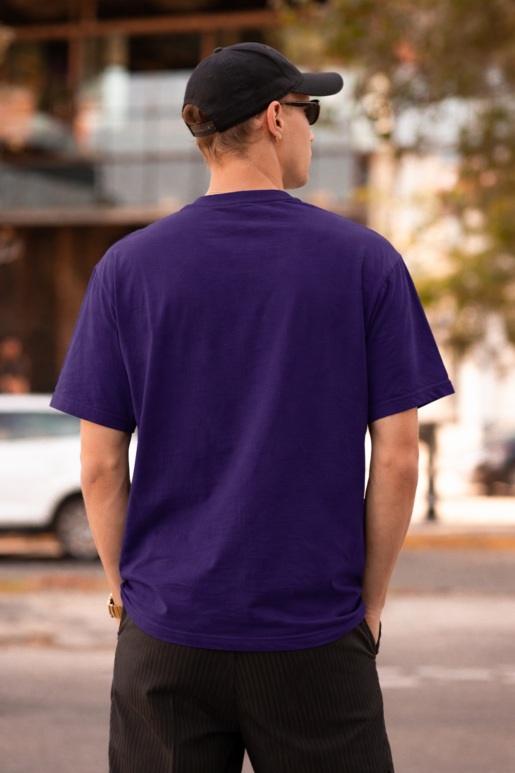 Money Oversized Drop Shoulder Purple T-Shirt